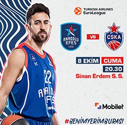 ANADOLU EFES’İN EUROLEAGUE’DE EVİNDEKİ İLK MAÇTA RAKİBİ CSKA MOSKOVA... 